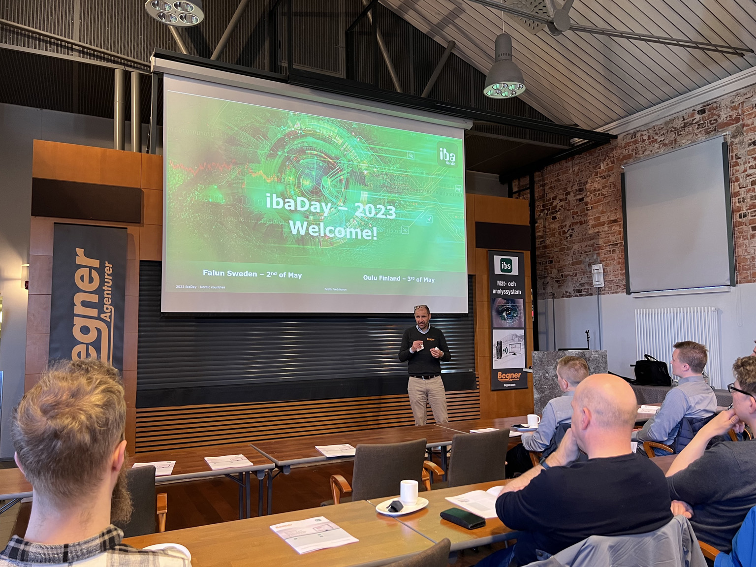 Patrik Fredriksson welcoming everyone to ibaDay Oulu 2023